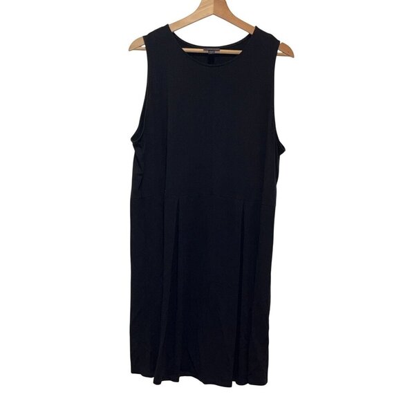 J. Jill Wearever Collection Black Sleeveless Stretch Flowy Mini Dress Women's Pe - Picture 1 of 9